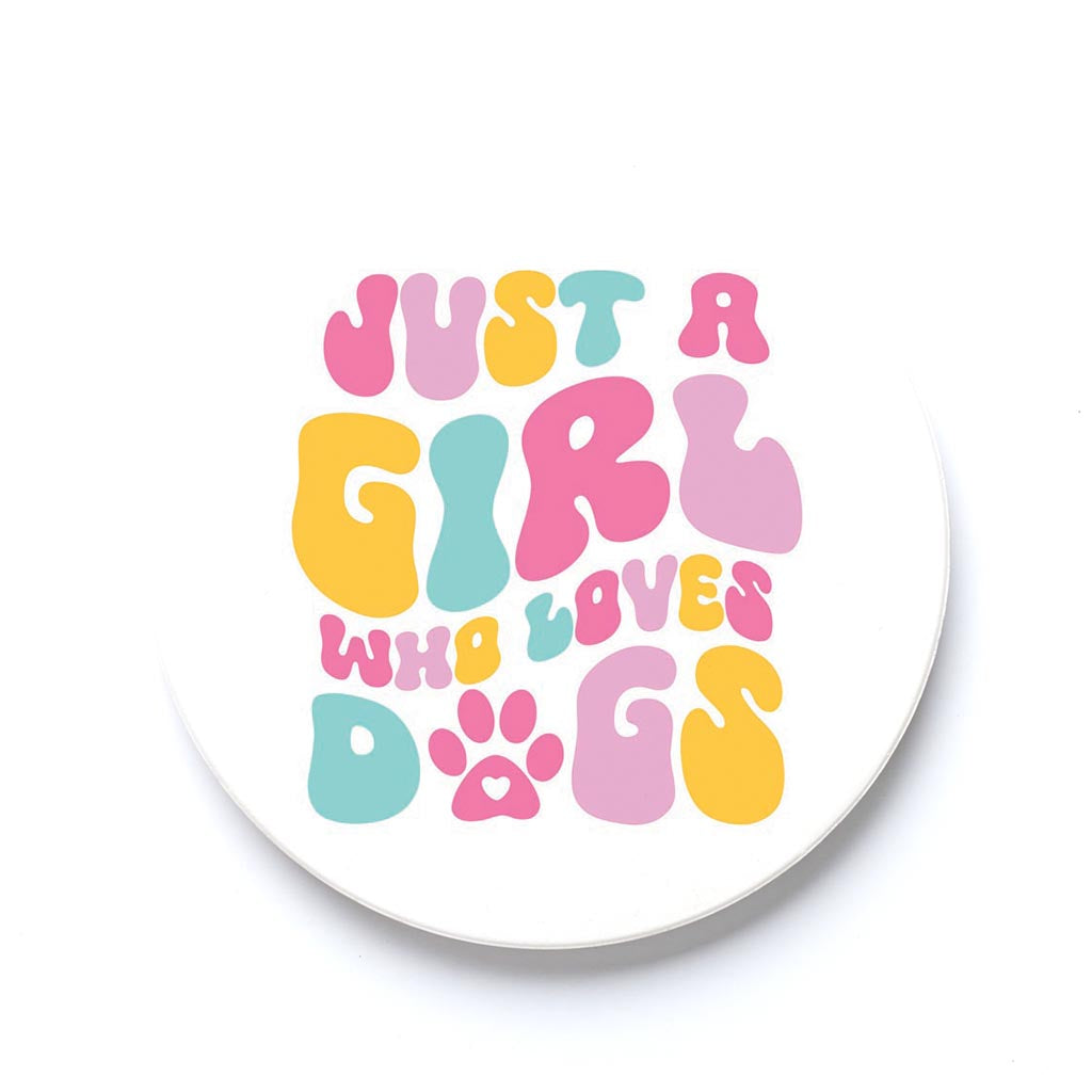 Car Coaster-Just A Girl Who Loves Dogs -0