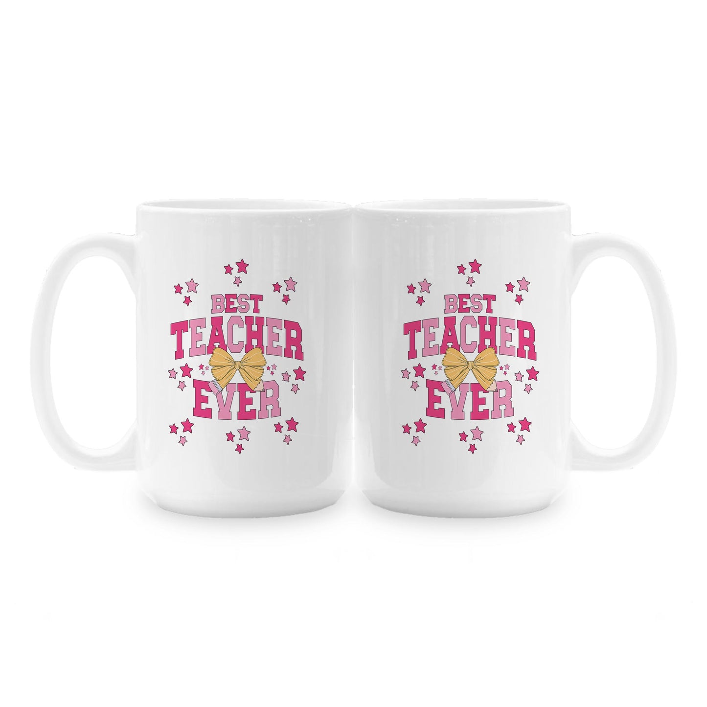 15oz Coffee Mug White-Classroom Coquette Best Teacher Ever -1