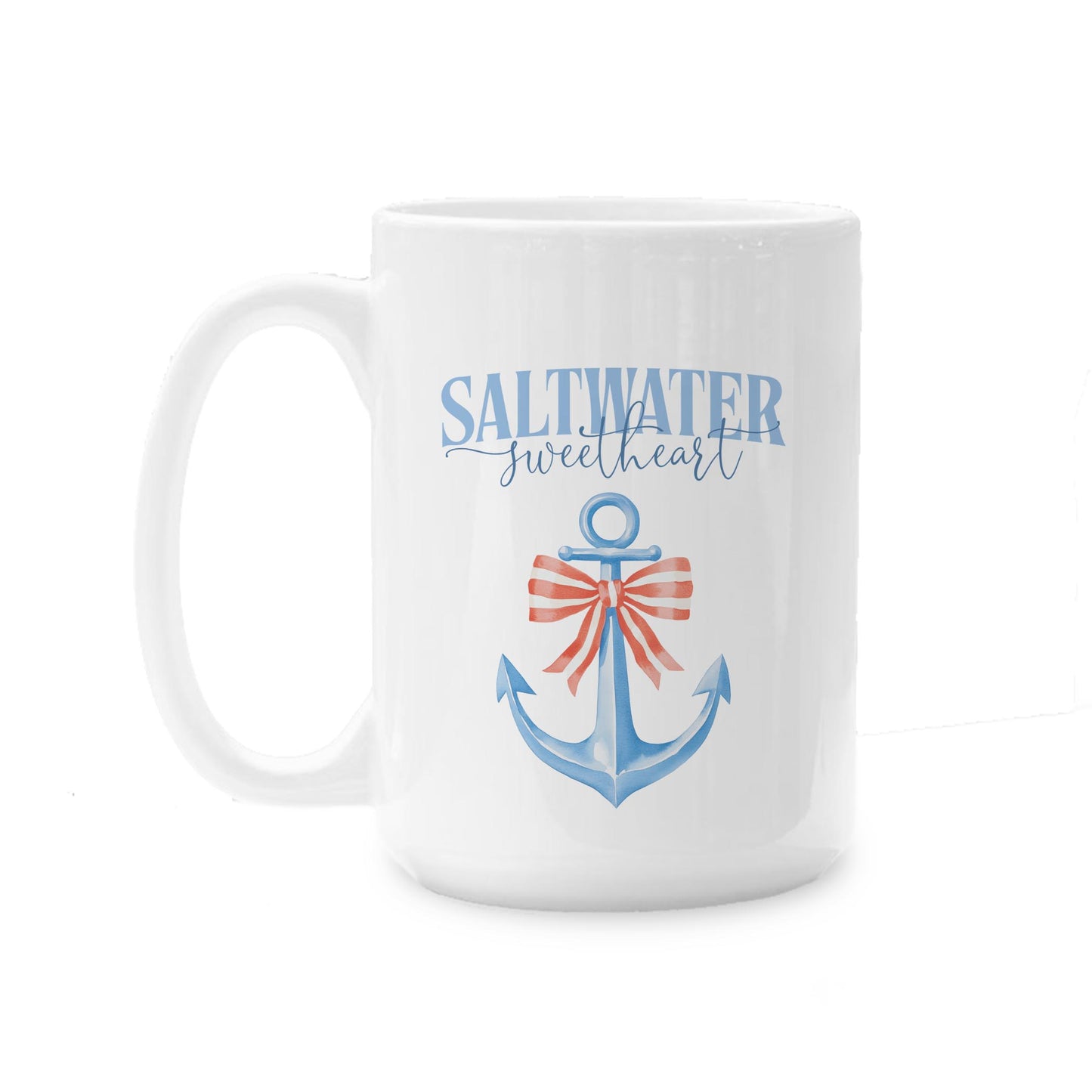 15oz Coffee Mug White-New England Tides Saltwater Sweetheart -0