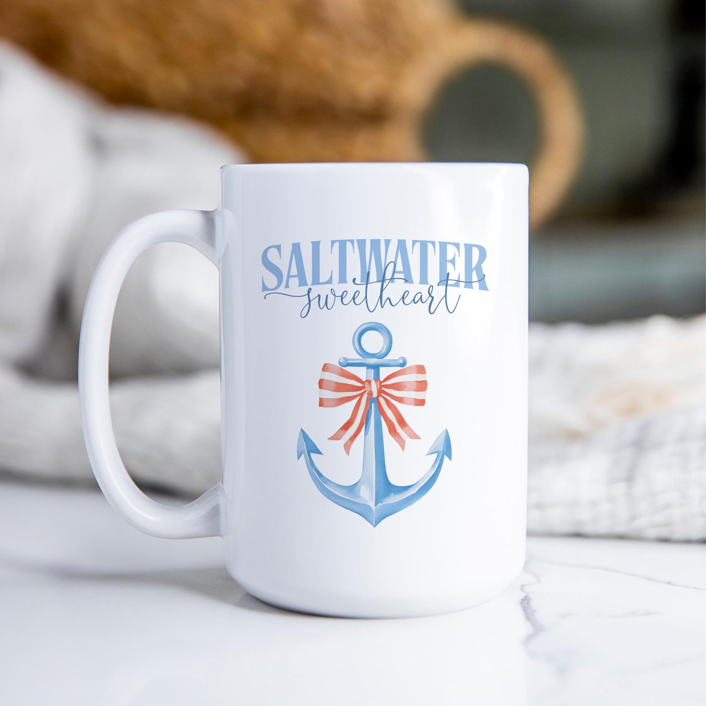 15oz Coffee Mug White-New England Tides Saltwater Sweetheart -2
