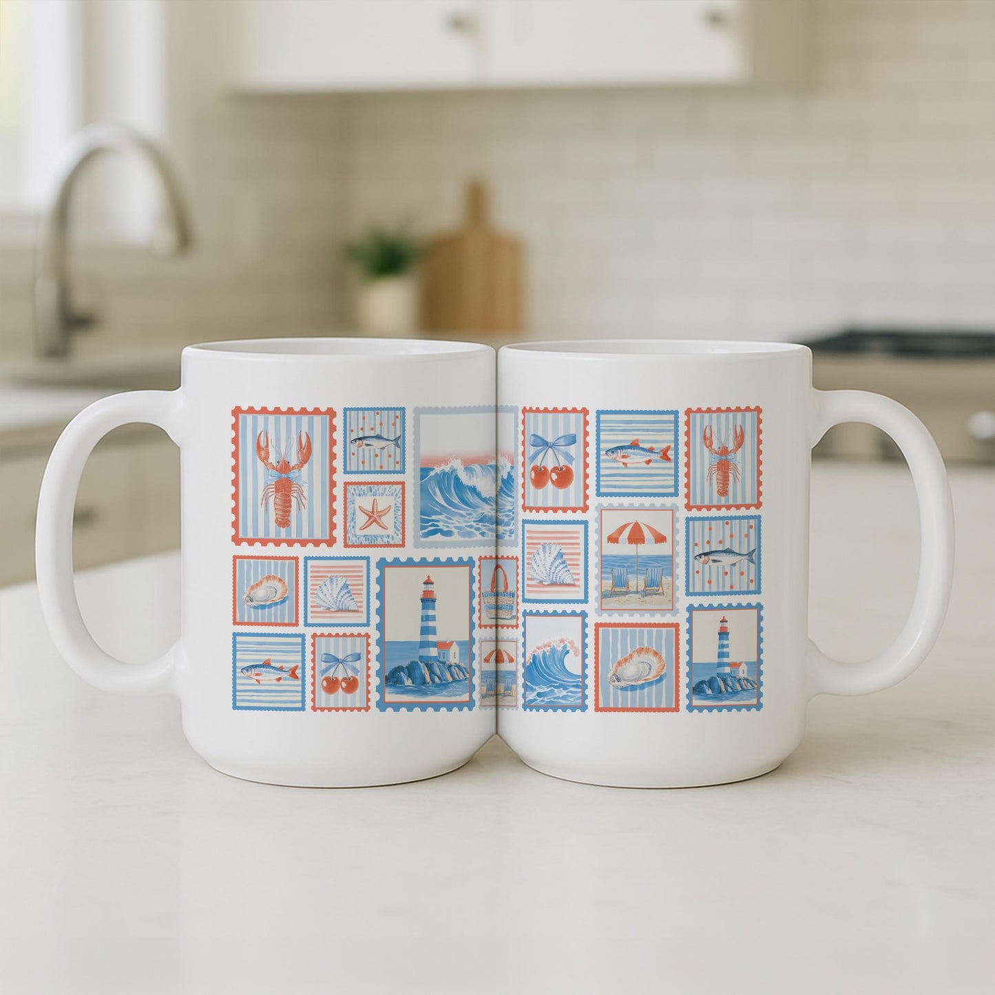 15oz Coffee Mug White-New England Tides Stamps -3