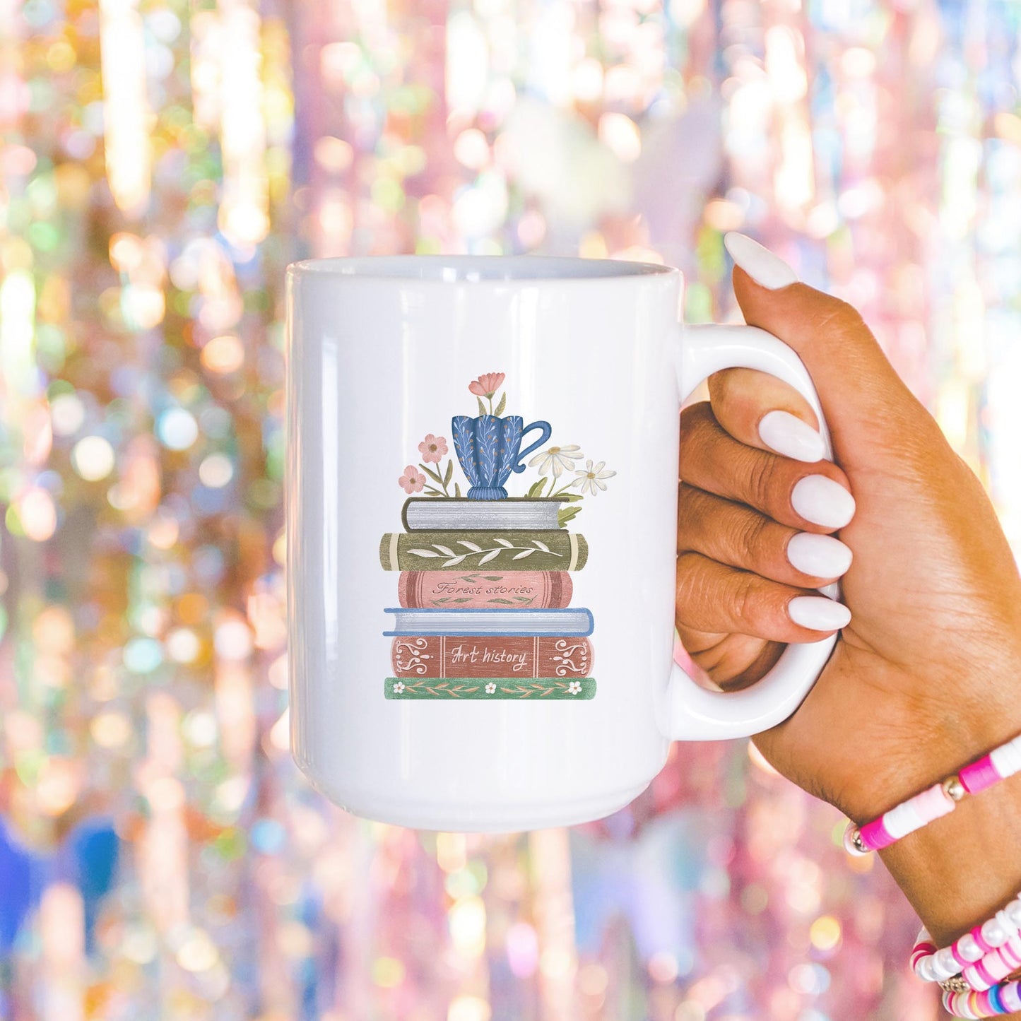 15oz Coffee Mug White-Pretty Little Chapters Read More Books -4