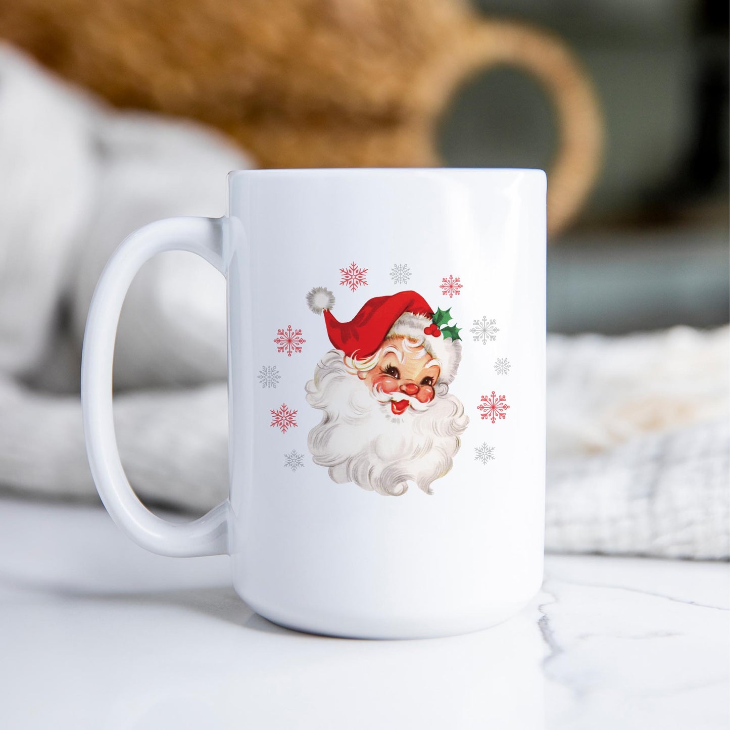15oz Coffee Mug White-Classic Santa