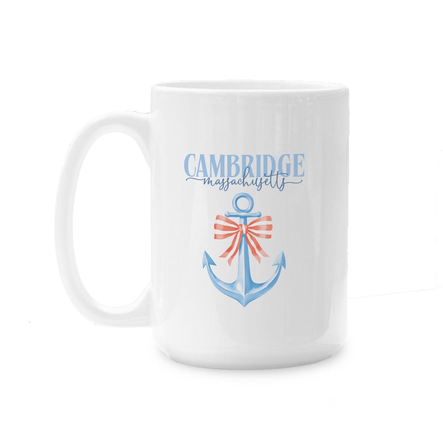 15oz Coffee Mug White-Love+Local New England Tides Anchor -0