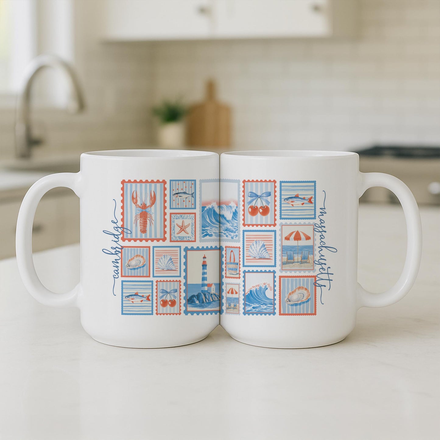 15oz Coffee Mug White-Love+Local New England Tides Stamps -3