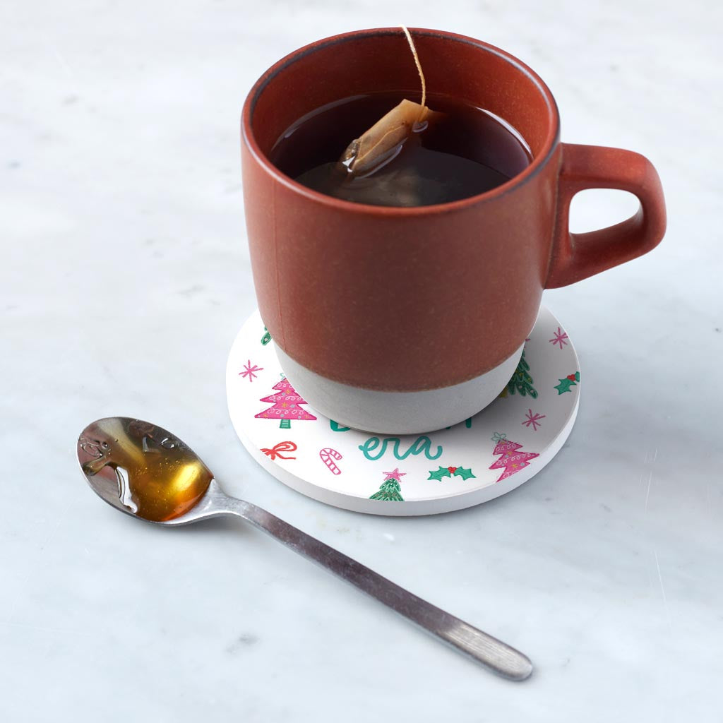 Ceramic Round Coaster-In My Merry & Bright Era