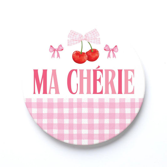 Ceramic Round Coaster-Ma Chรฉrie