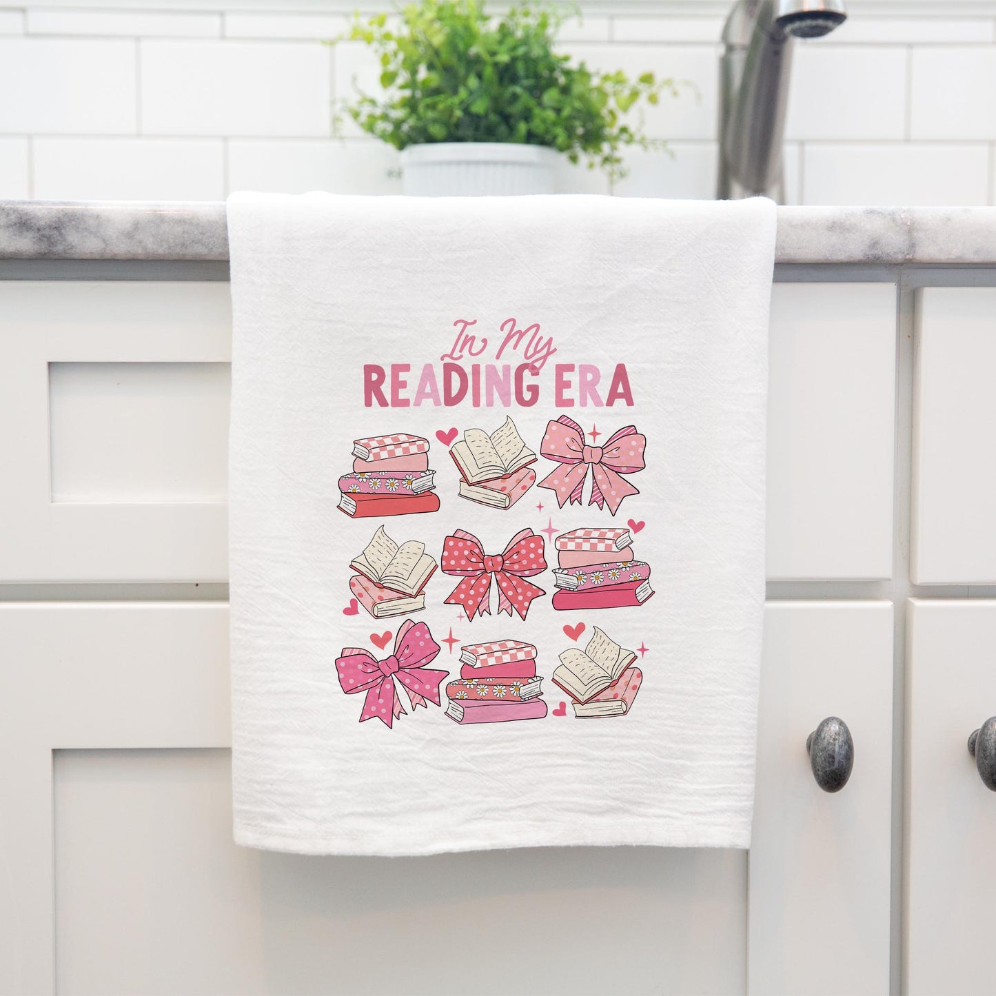 Cotton Tea Towel White-In My Reading Era -4