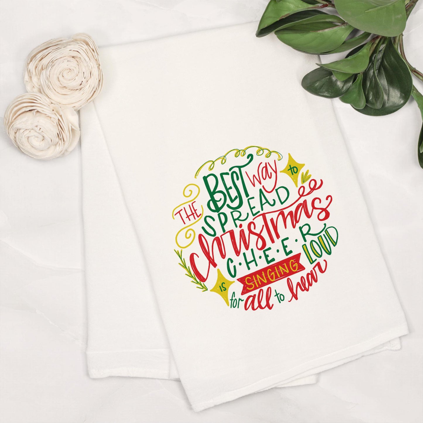 Cotton Tea Towel White-Best Way To Spread Christmas Cheer