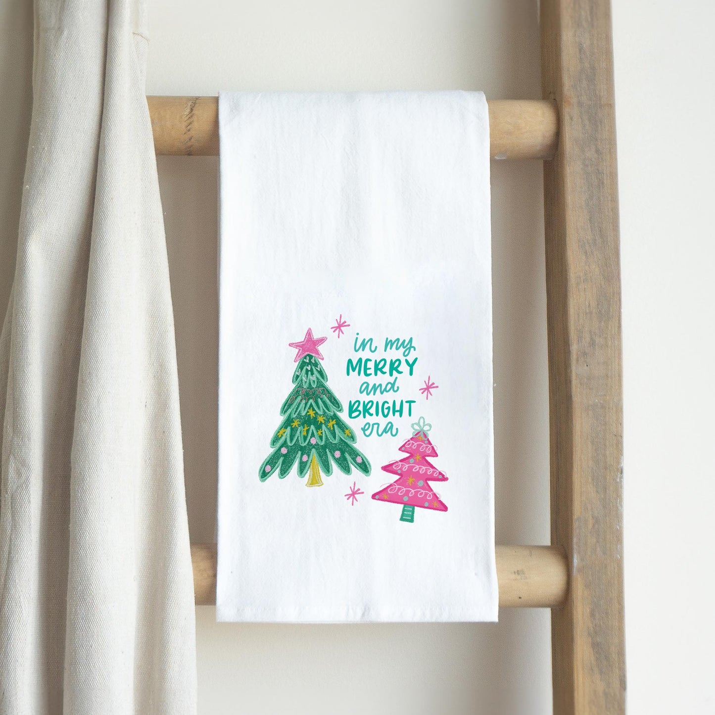 Cotton Tea Towel White-In My Merry & Bright Era