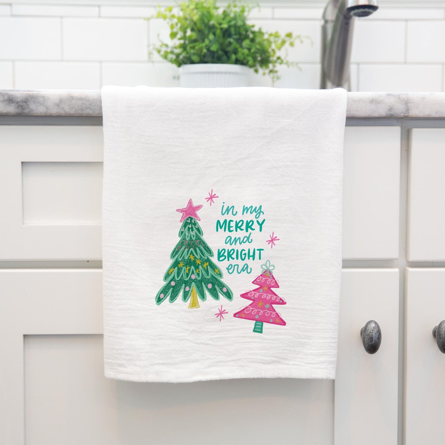Cotton Tea Towel White-In My Merry & Bright Era