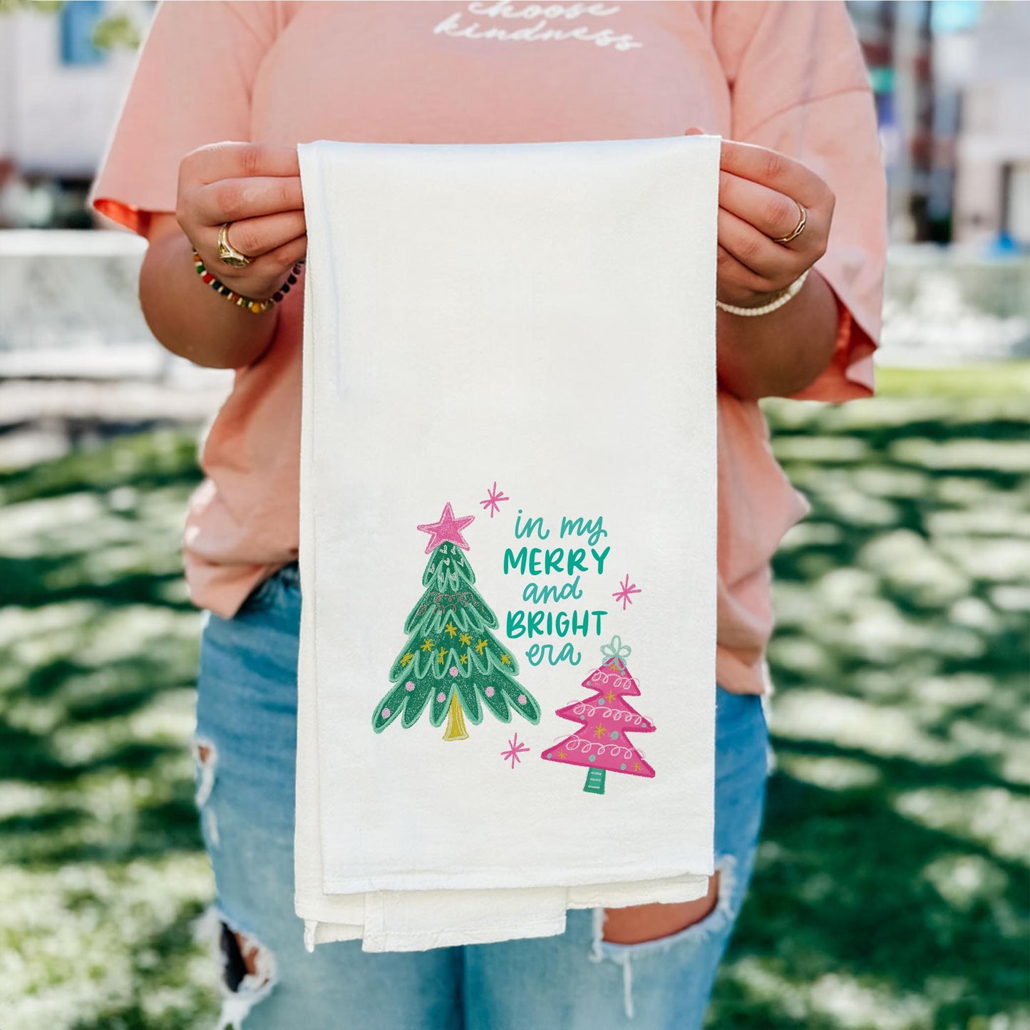 Cotton Tea Towel White-In My Merry & Bright Era