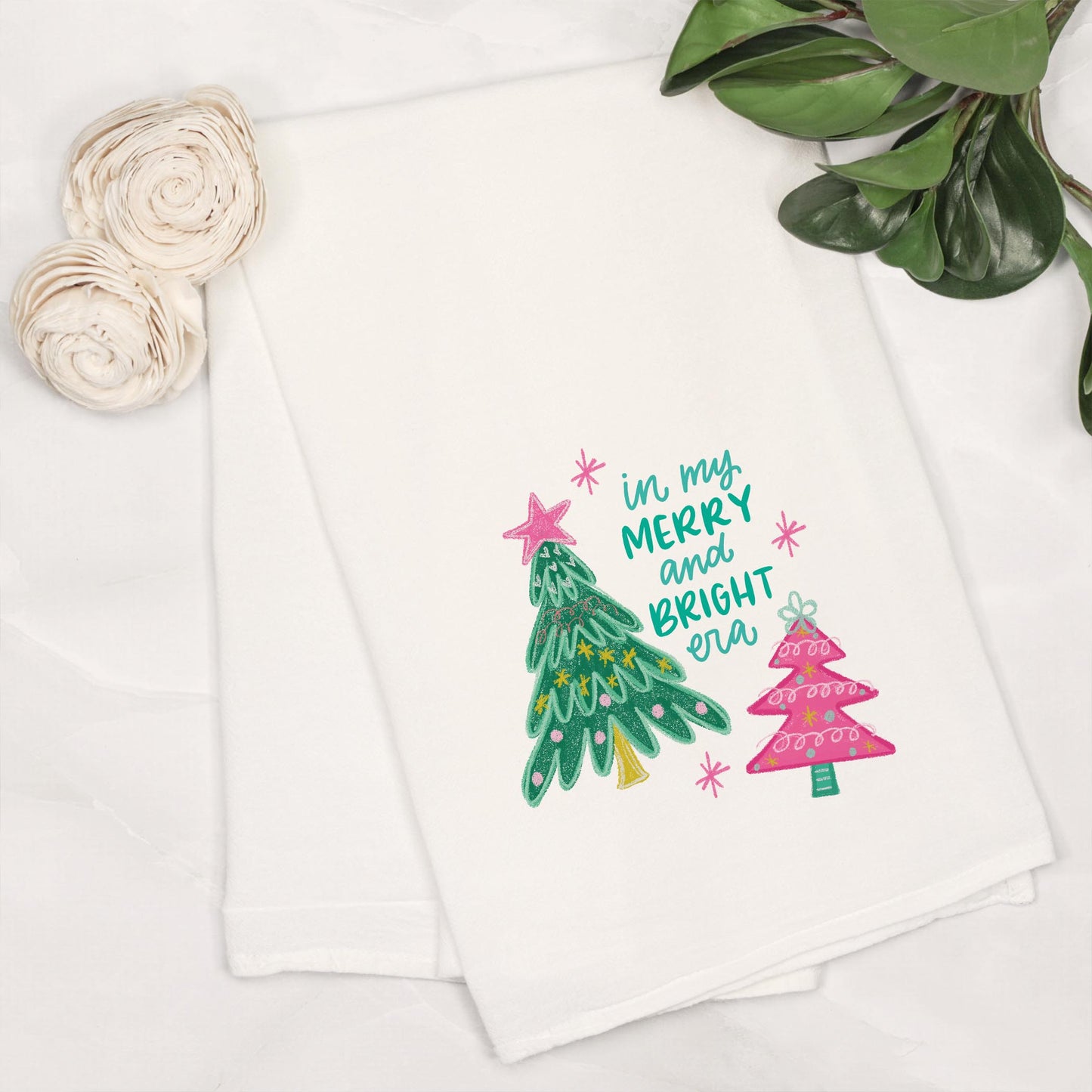 Cotton Tea Towel White-In My Merry & Bright Era