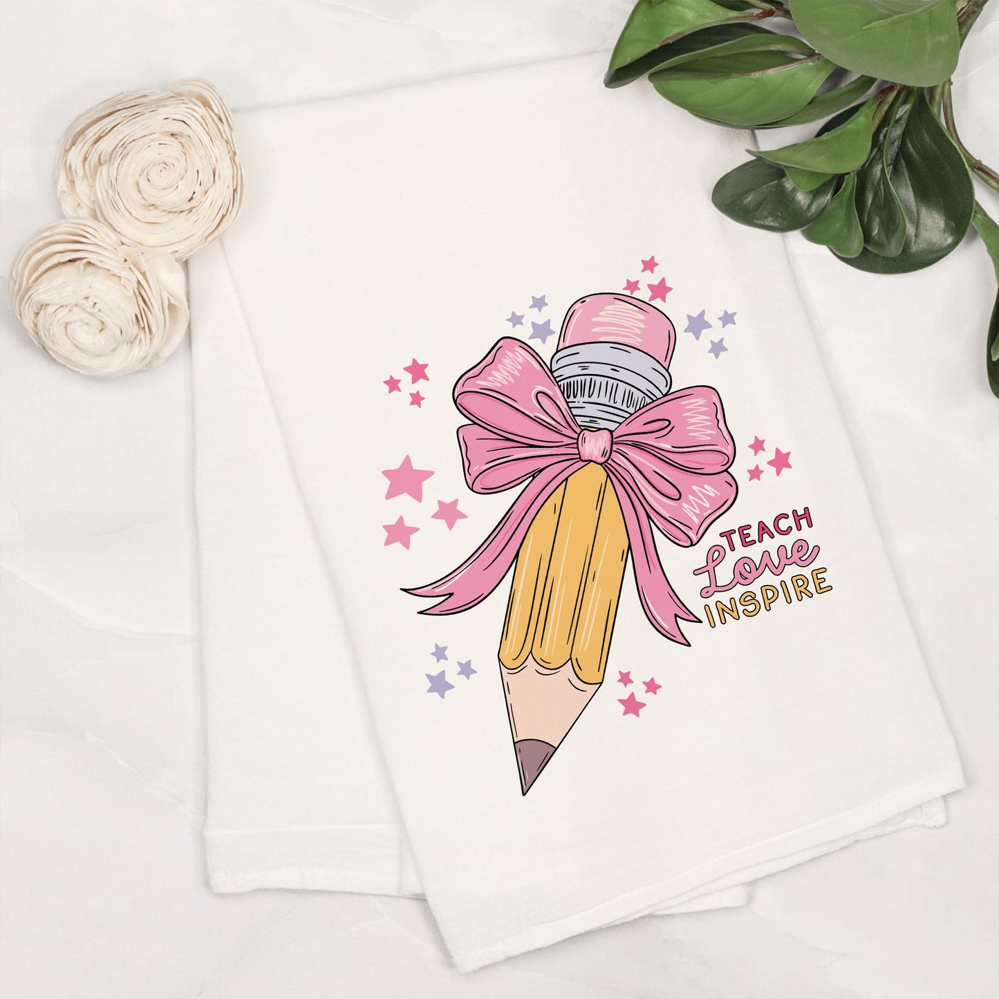 Cotton Tea Towel White-Classroom Coquette Teach Love Inspire -6