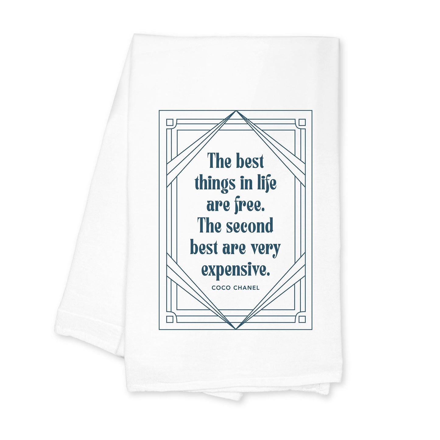 Cotton Tea Towel White-Art Deco The Best Things In life -0