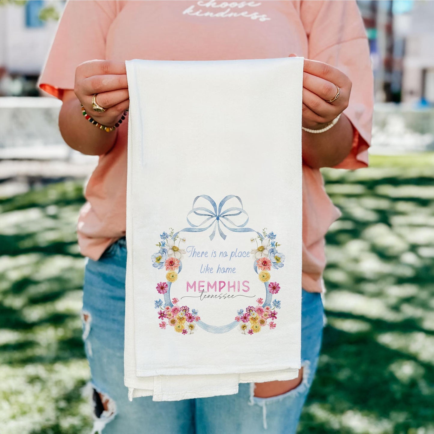 Cotton Tea Towel White-Love+Local Fantasy Garden -4