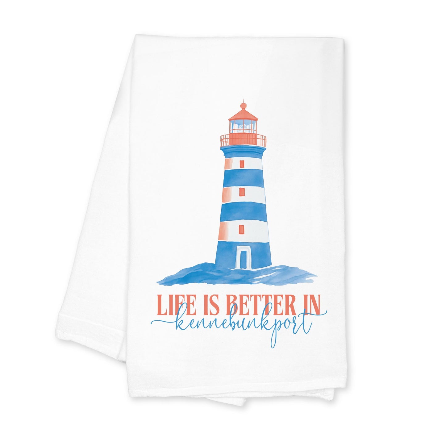 Cotton Tea Towel White-Love+Local New England Tides -0