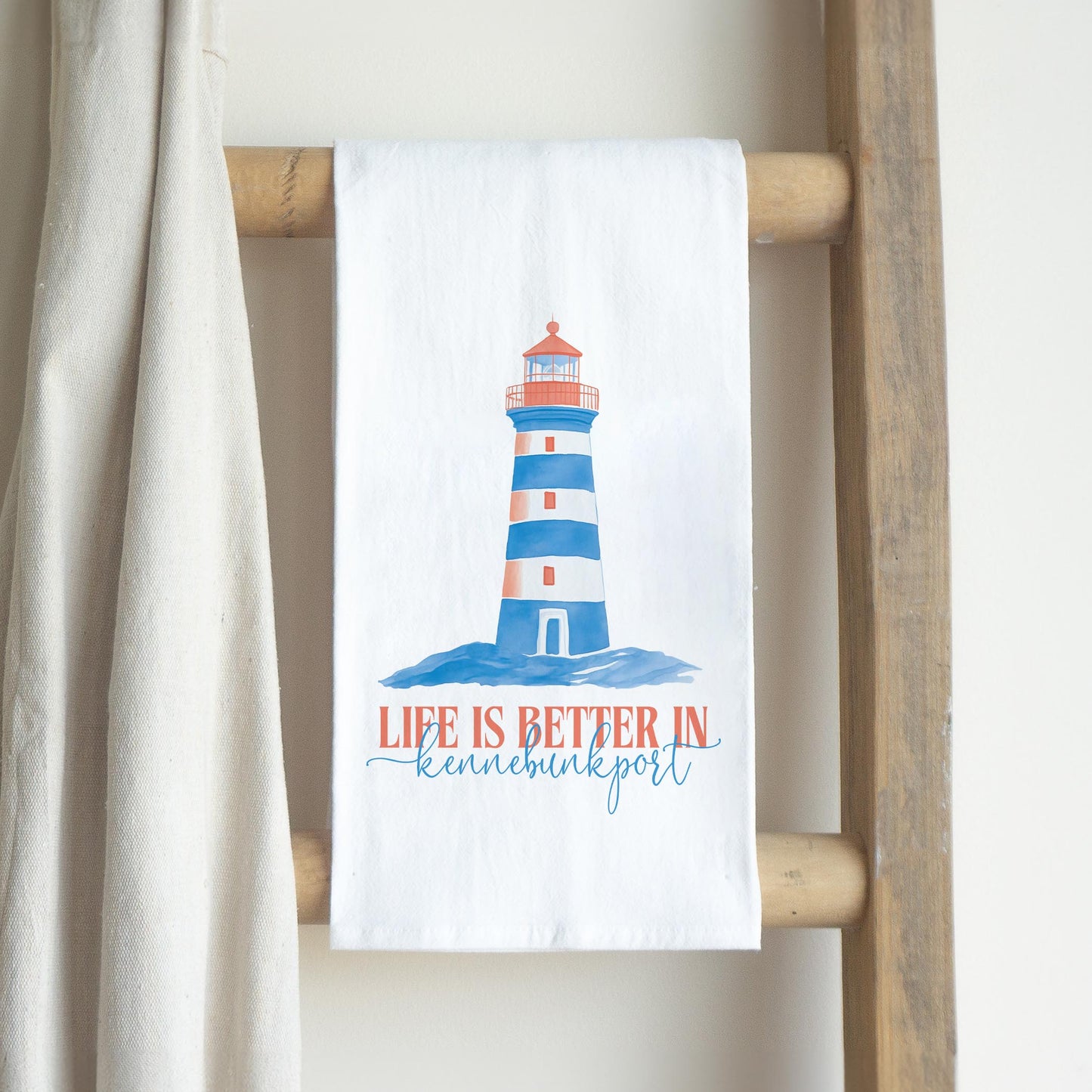 Cotton Tea Towel White-Love+Local New England Tides -2