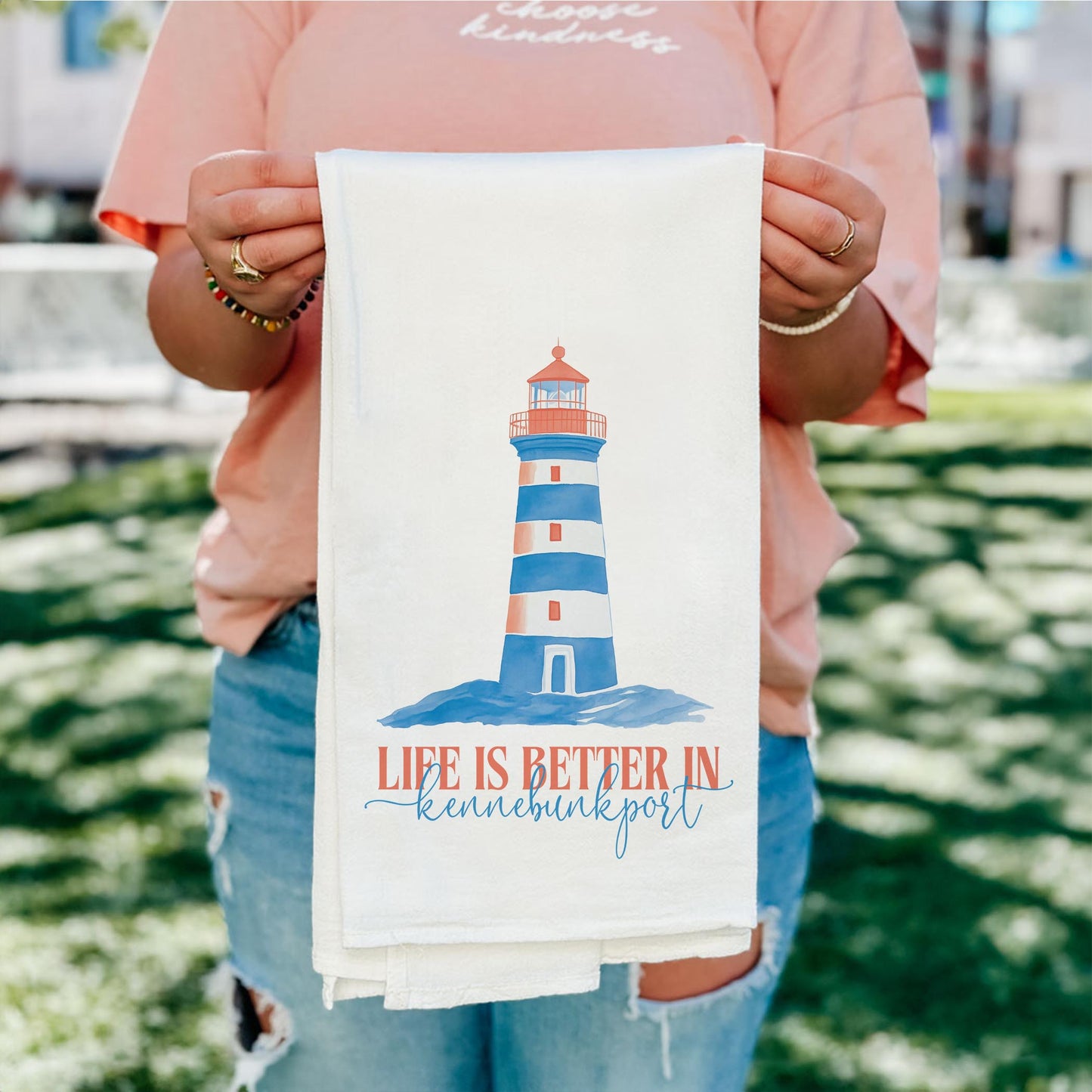 Cotton Tea Towel White-Love+Local New England Tides -4