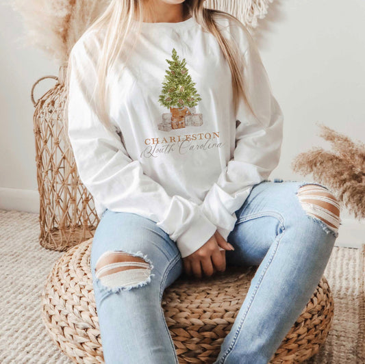 Love+Local Pre-Pack - Christmas Cottage Tree Long Sleeve T-Shirts