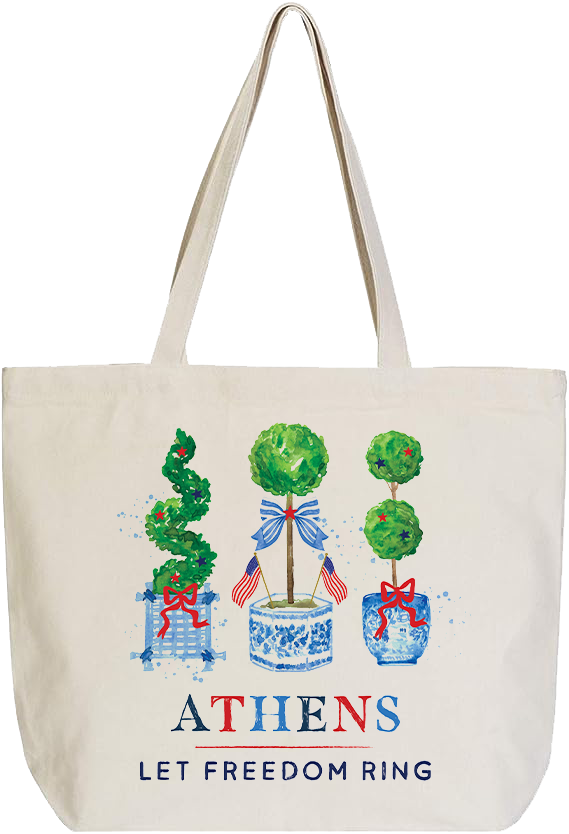 Love+Local Canvas Tote Bag | American Summer Chinoiserie Topiary