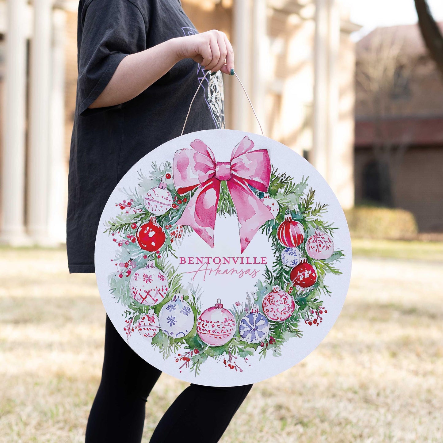 20" Door Hanger-Love+Local Blush & Baubles - A Grand Millennial Christmas -2
