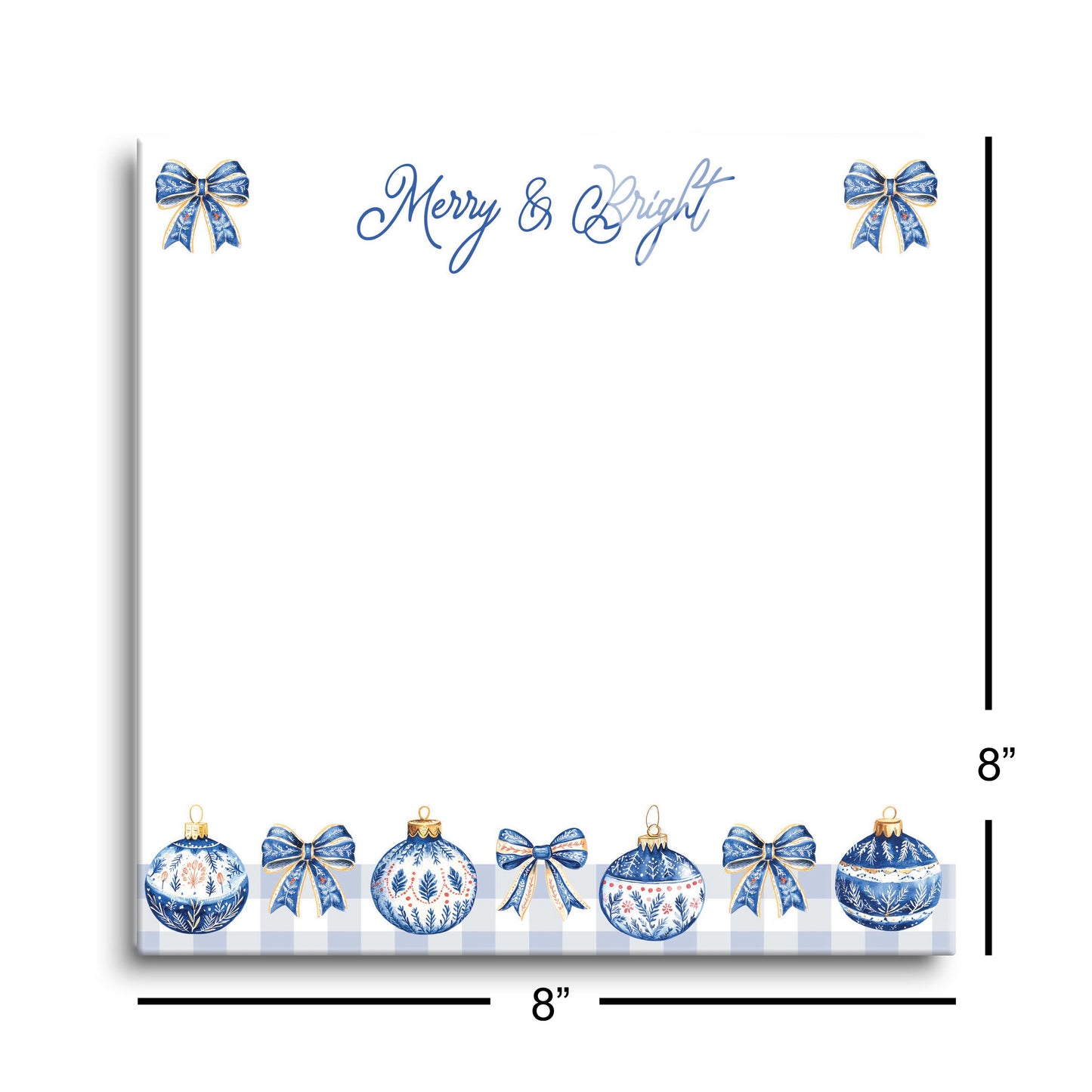 8x8 Glass Dry Erase-Blue Noel - A Grand Millennial Christmas -8