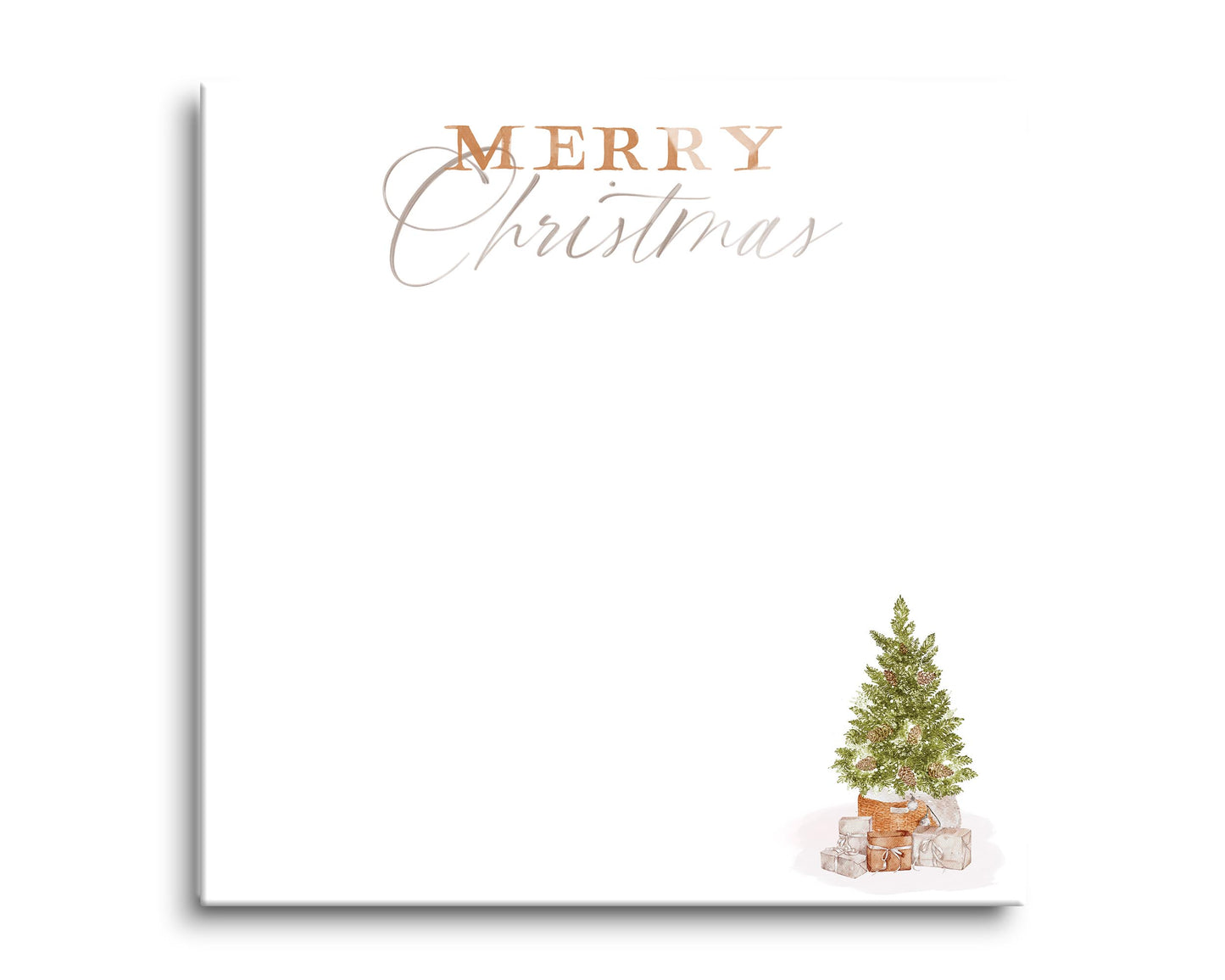 8x8 Glass Dry Erase-Cottage Tree Merry Christmas