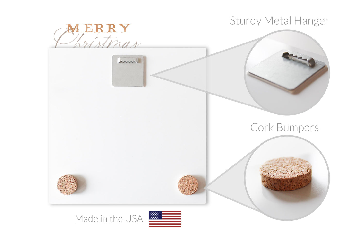 8x8 Glass Dry Erase-Cottage Tree Merry Christmas