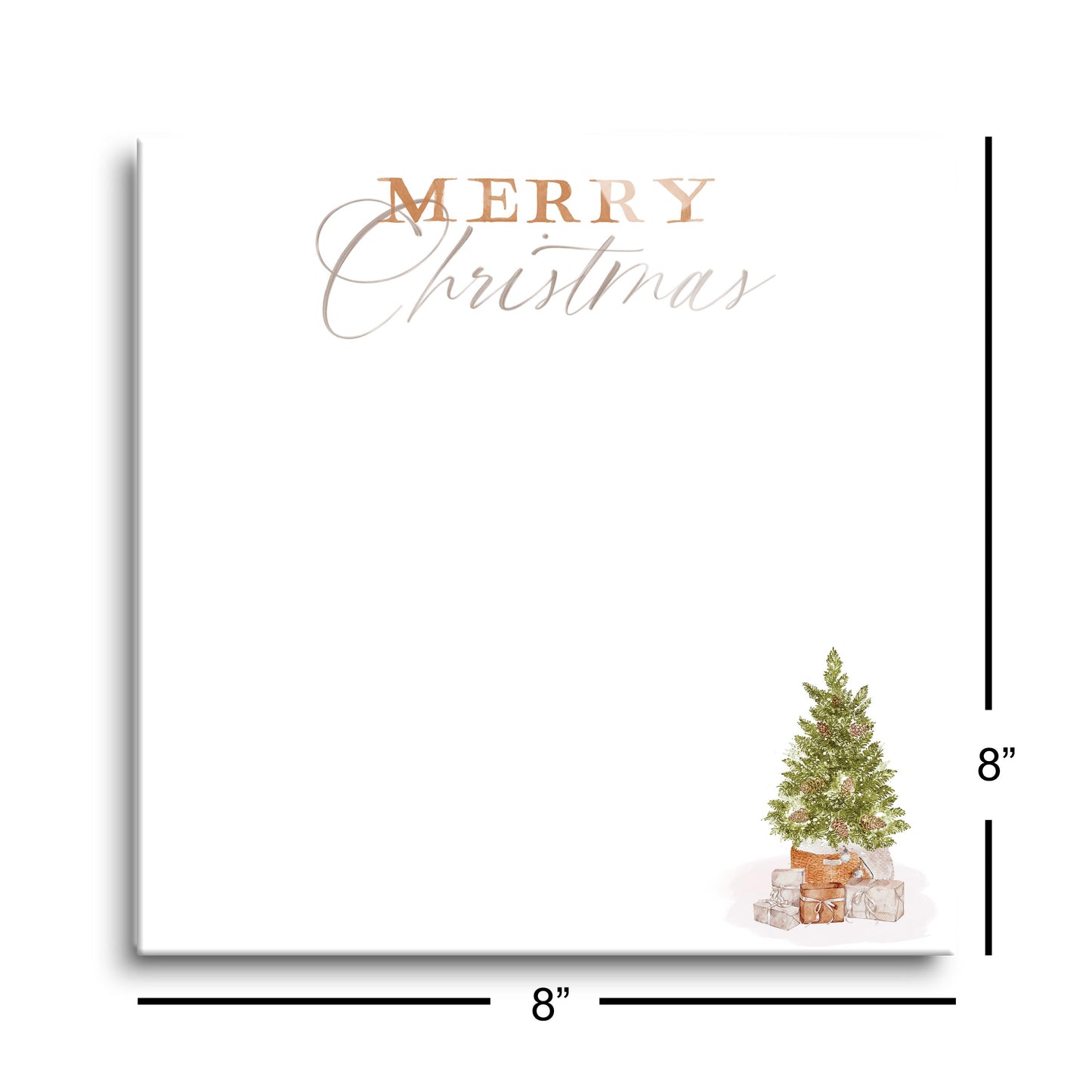 8x8 Glass Dry Erase-Cottage Tree Merry Christmas