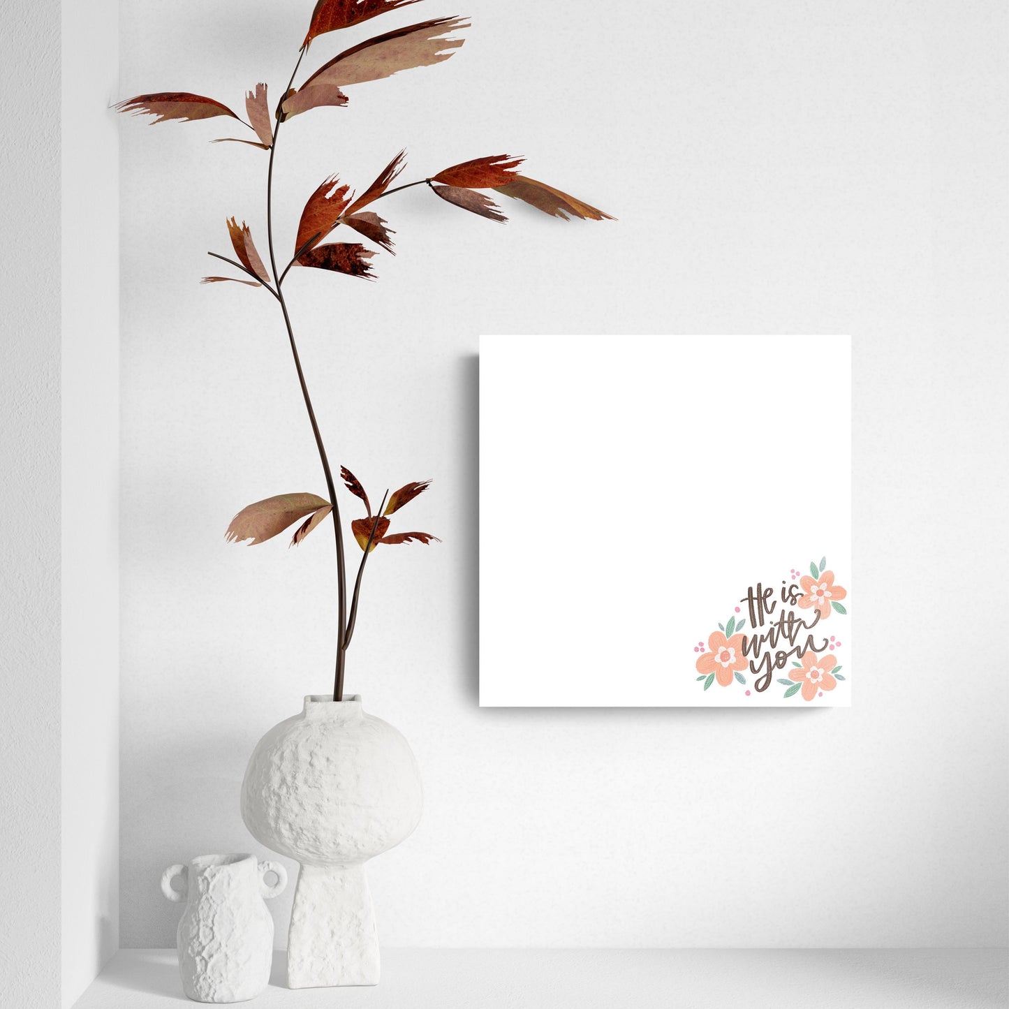 8x8 Glass Dry Erase-He Is With You Notes
