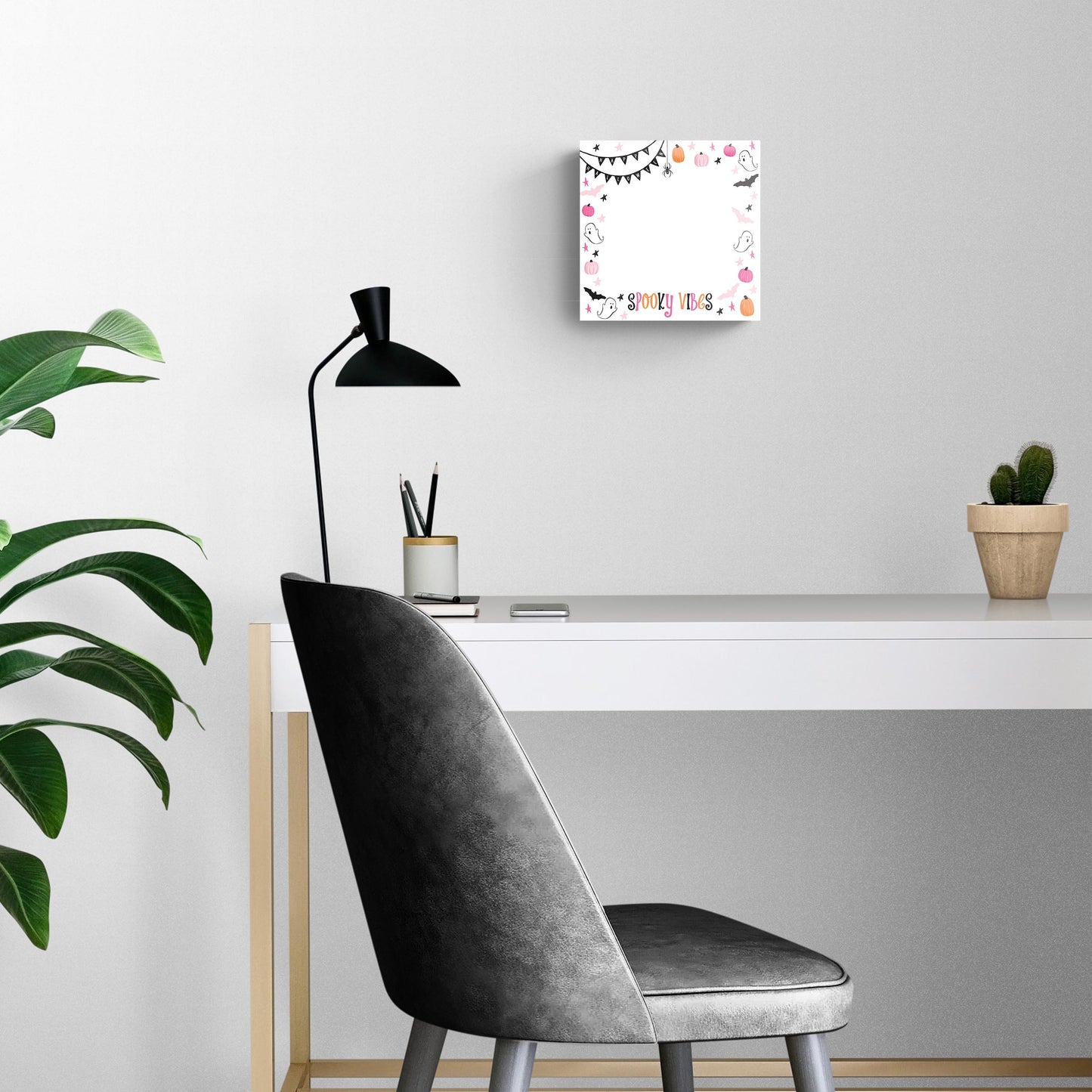 8x8 Glass Dry Erase-Happy Ghost Spooky Vibes