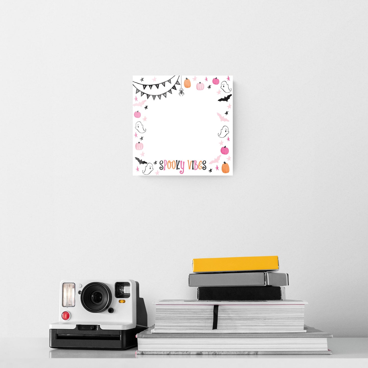 8x8 Glass Dry Erase-Happy Ghost Spooky Vibes