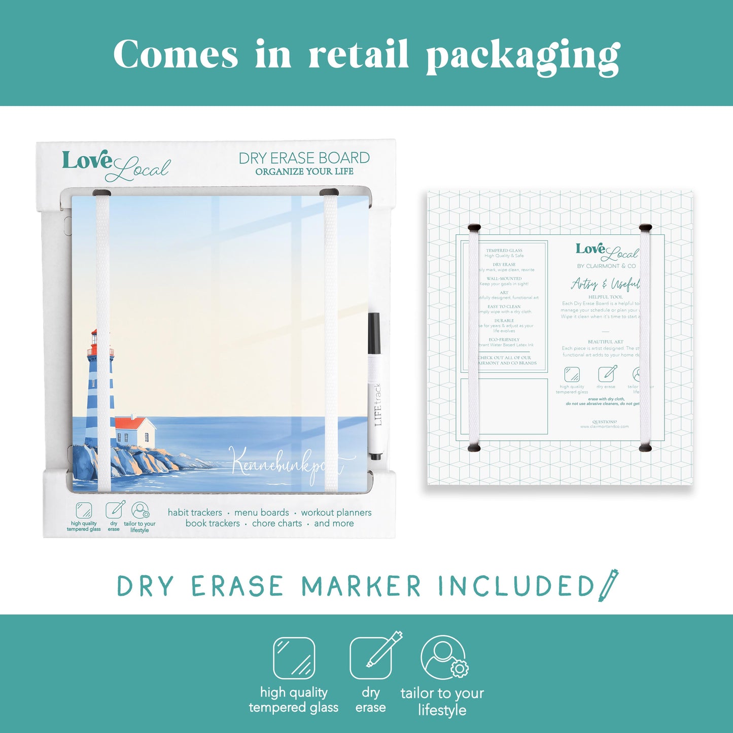 8x8 Glass Dry Erase-Love+Local New England Tides -5