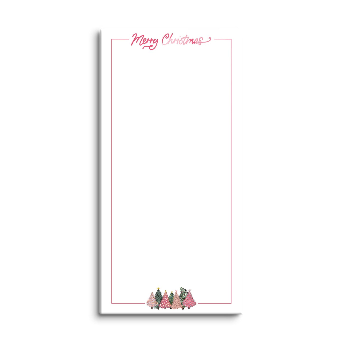 8x16 Glass Dry Erase-Pink Trees Merry Christmas Notes