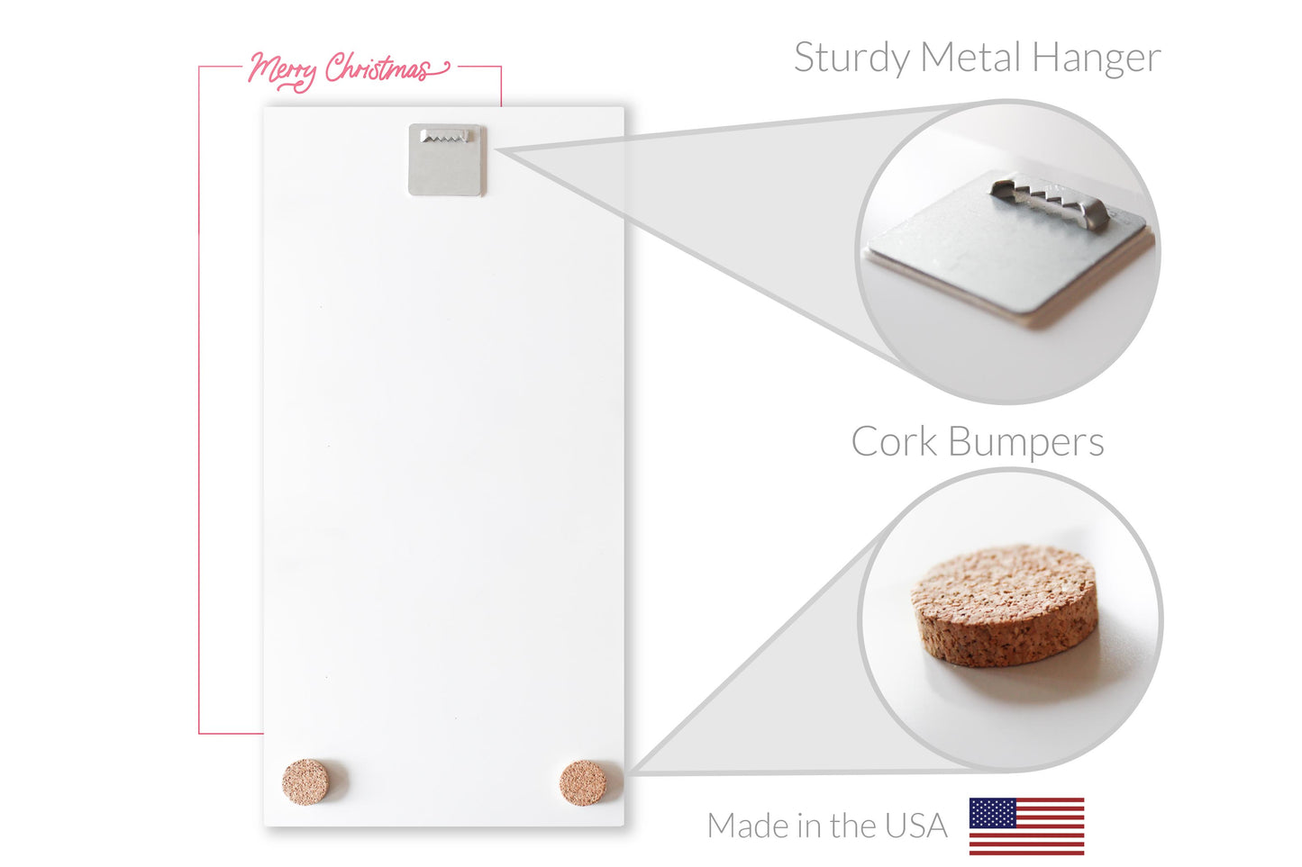 8x16 Glass Dry Erase-Pink Trees Merry Christmas Notes
