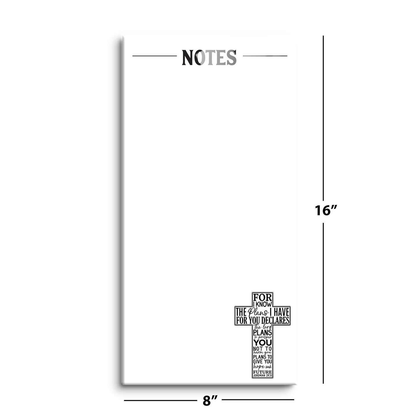 8x16 Glass Dry Erase-For I Know The Plans Cross Notes -8