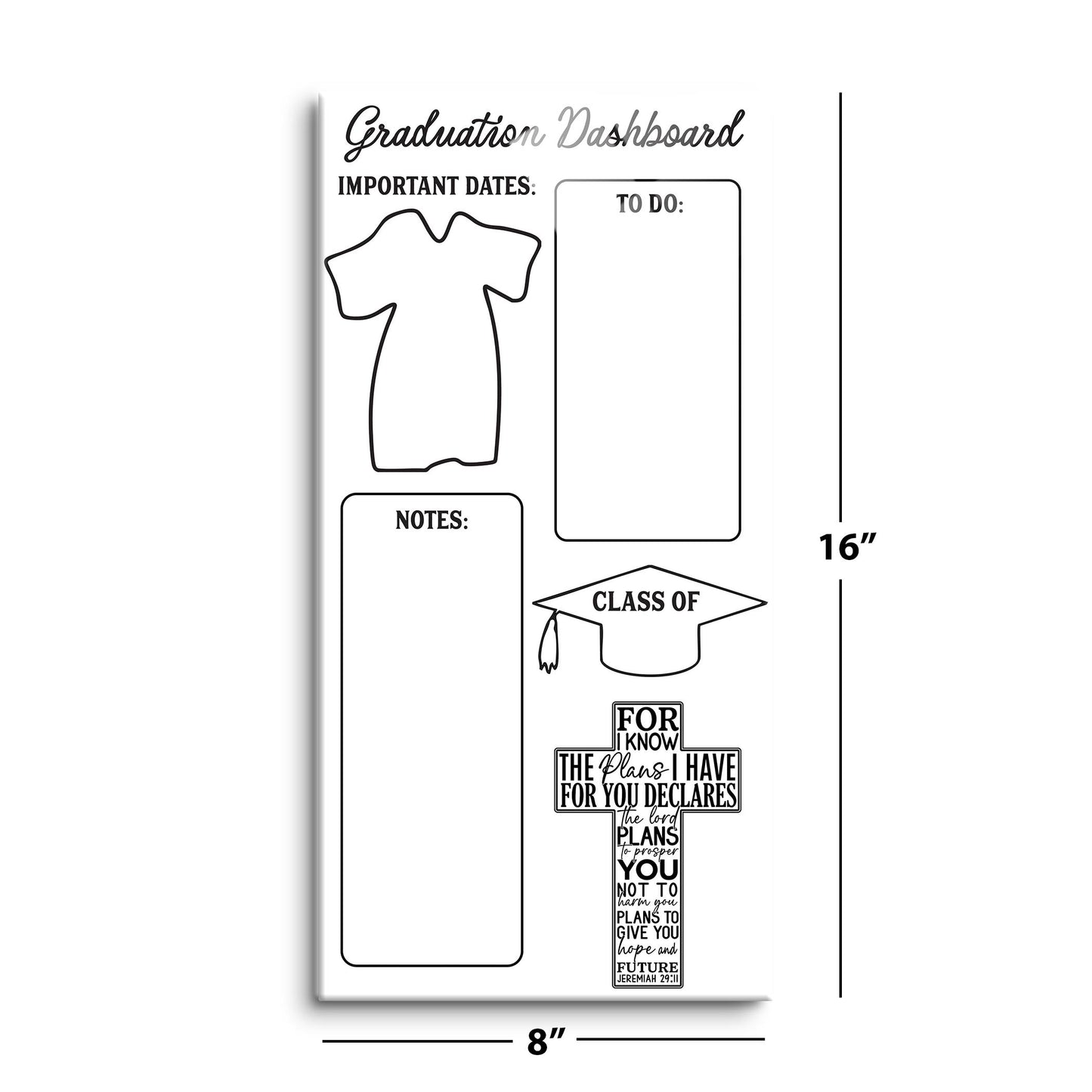 8x16 Glass Dry Erase-Graduation Dashboard -8