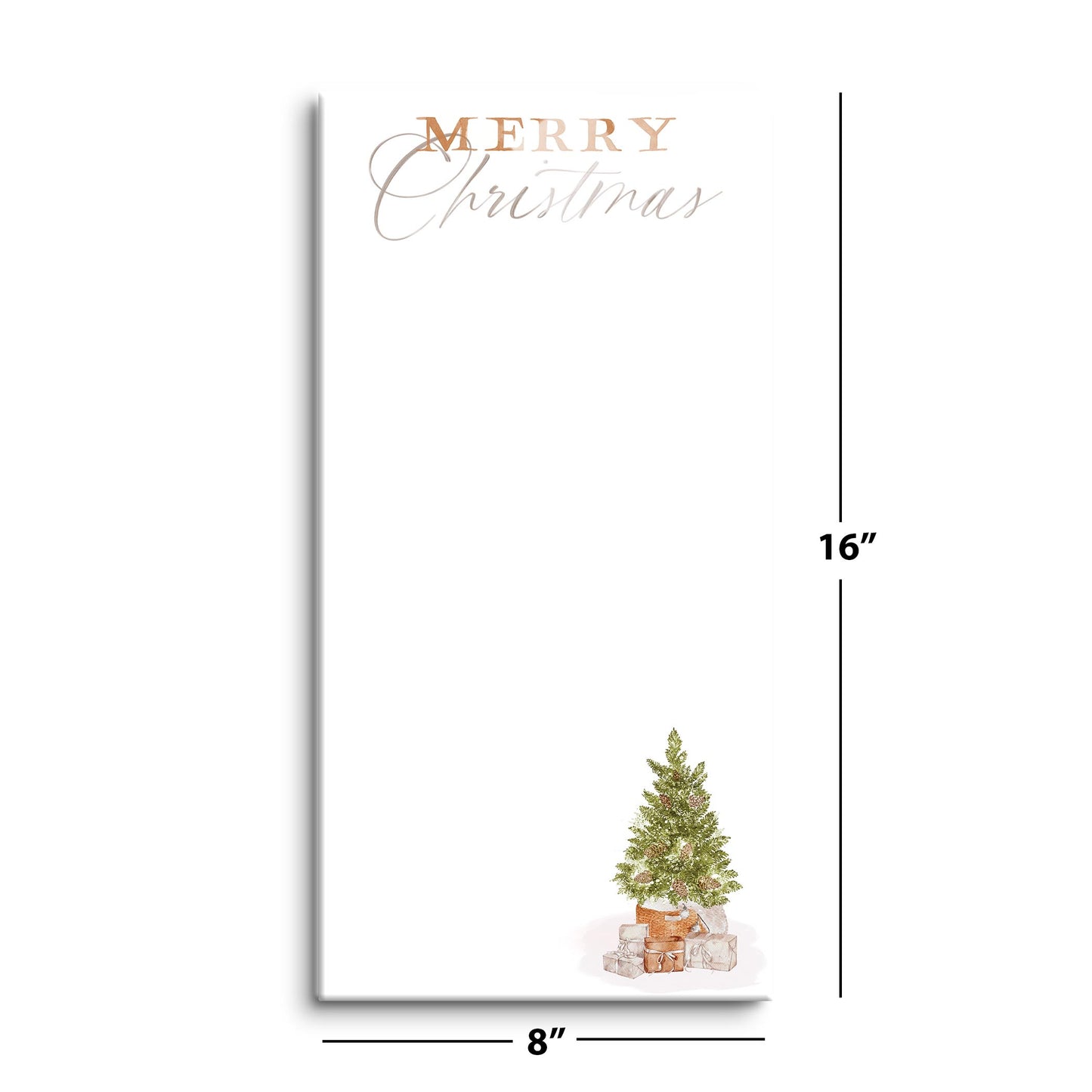 8x16 Glass Dry Erase-Cottage Tree Merry Christmas