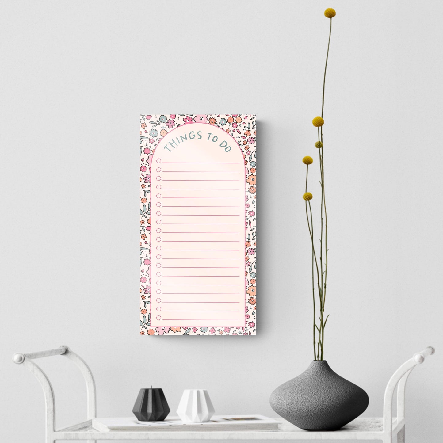 8x16 Glass Dry Erase-Floral Pattern Things To Do
