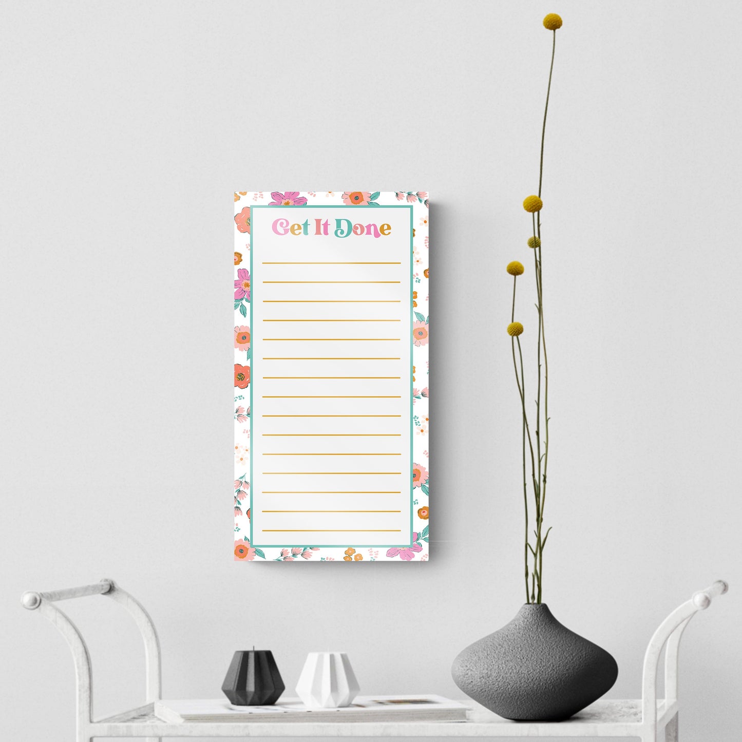 8x16 Glass Dry Erase-Kalia Floral Get It Done