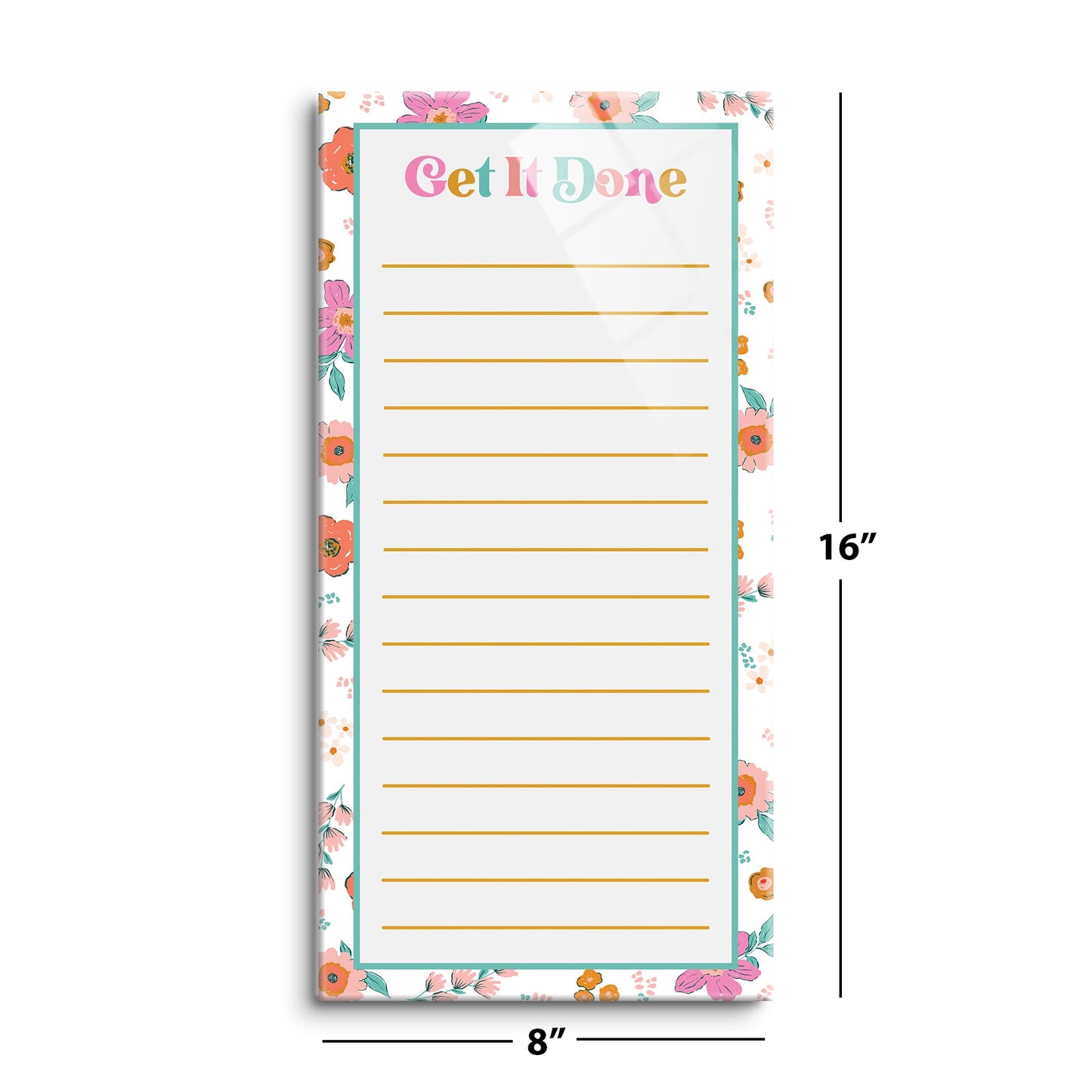 8x16 Glass Dry Erase-Kalia Floral Get It Done