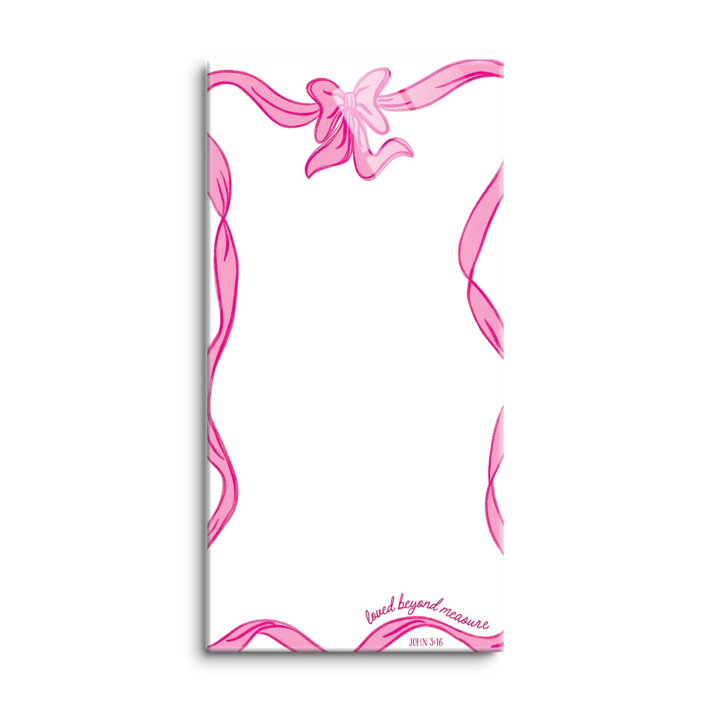 8x16 Glass Dry Erase-Pink Bows Loved Beyond Measure