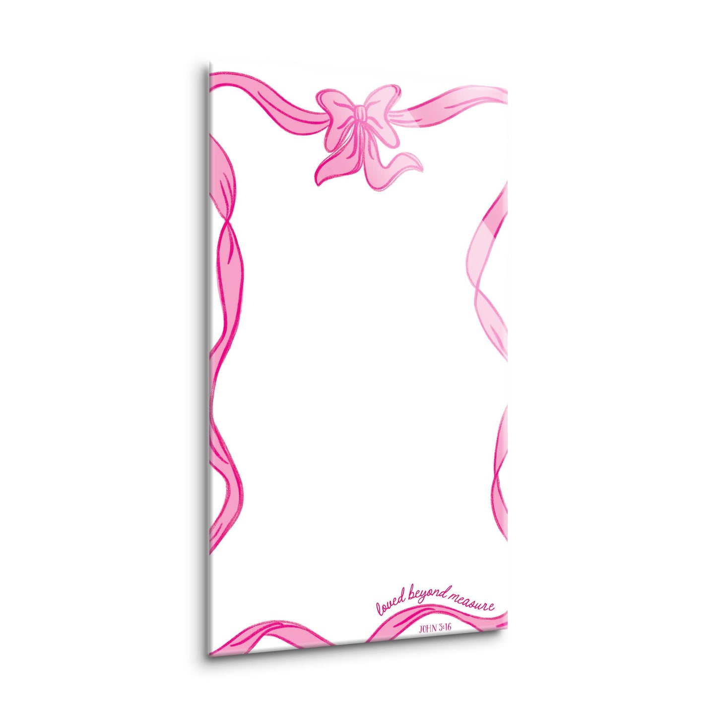 8x16 Glass Dry Erase-Pink Bows Loved Beyond Measure