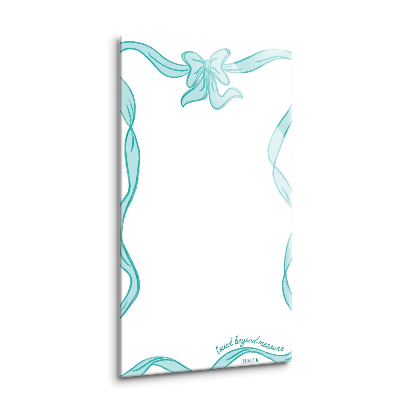 8x16 Glass Dry Erase-Blue Bows Loved Beyond Measure