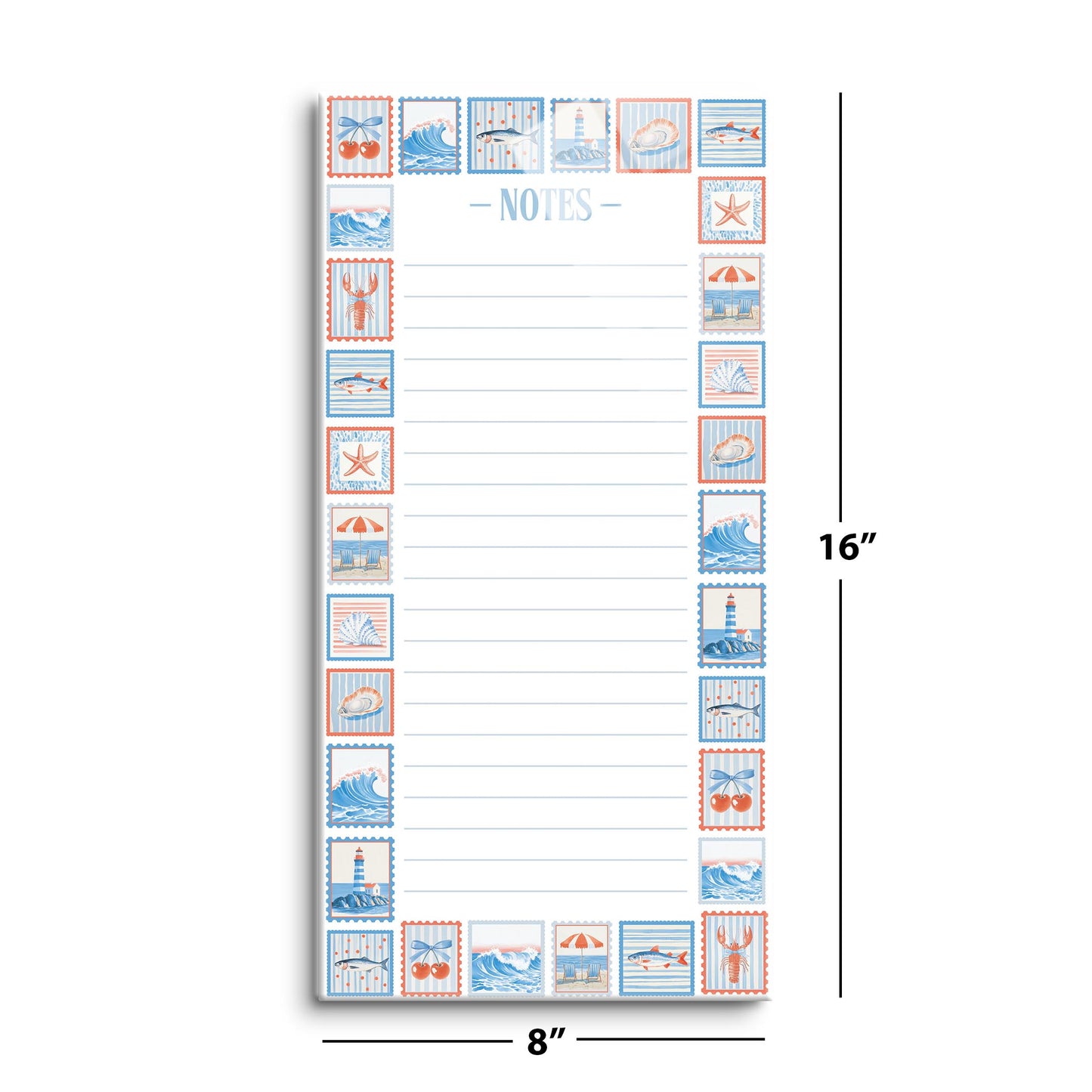8x16 Glass Dry Erase-New England Tides Stamp Notes -8