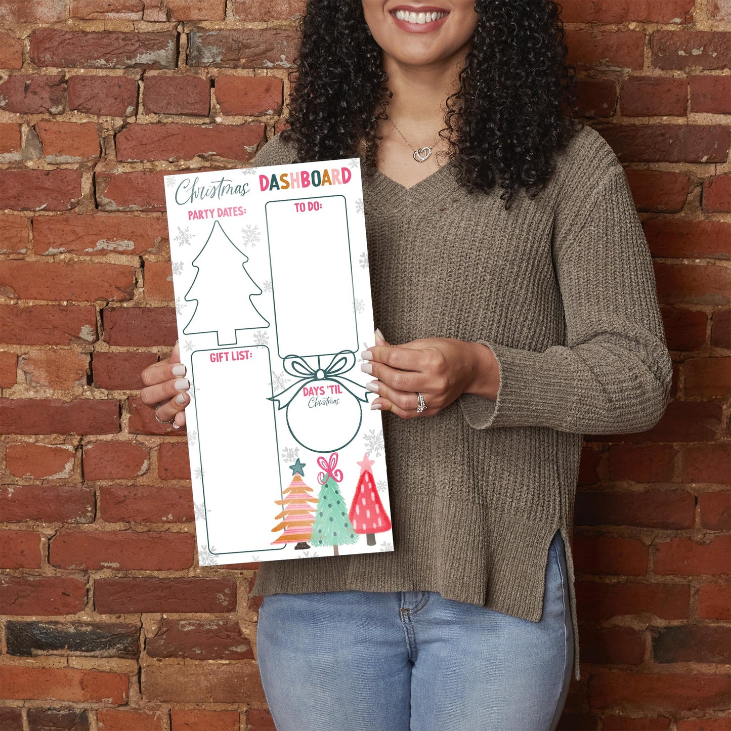 8x16 Glass Dry Erase-Whimsy Wonderland Bright Christmas Dashboard