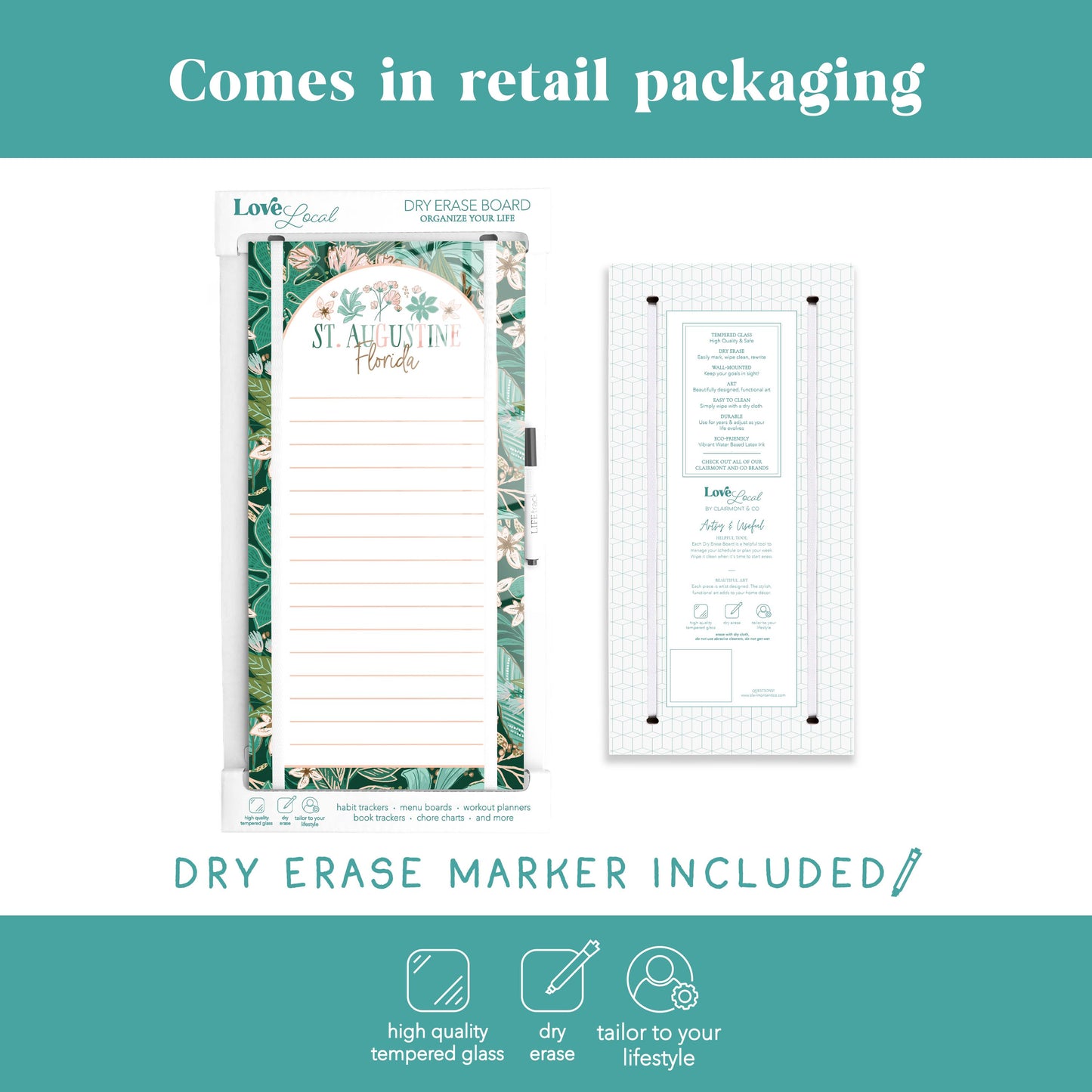 8x16 Glass Dry Erase-Love+Local Lush Tropics -5