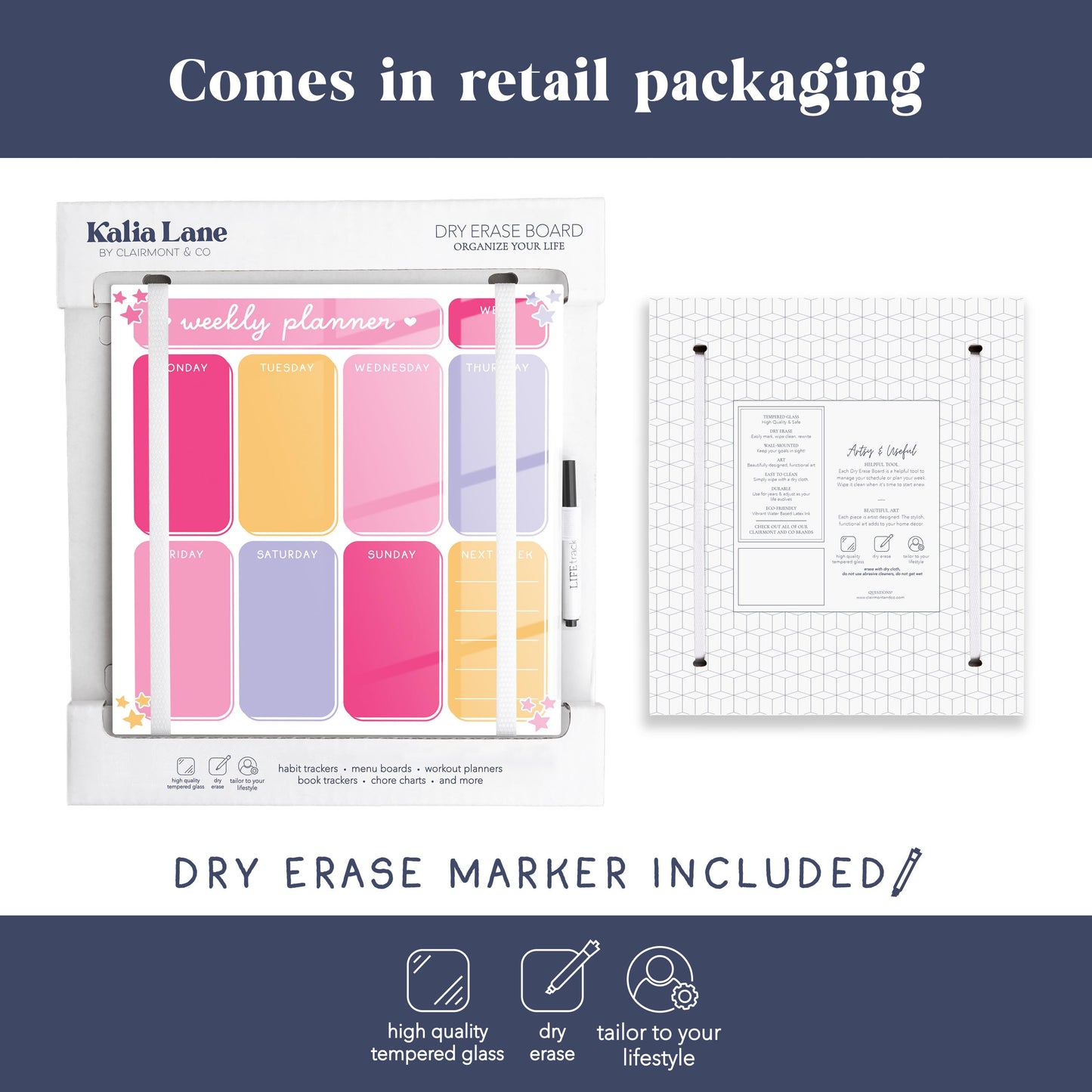 12x12 Glass Dry Erase-Classroom Coquette Weekly Planner -3