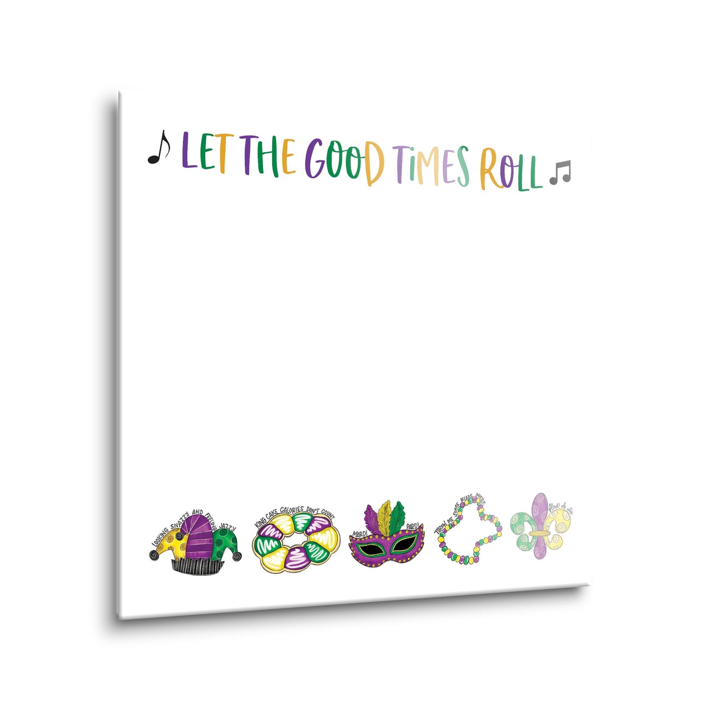 12x12 Glass Dry Erase-Mardi Gras Let The Good Times Roll